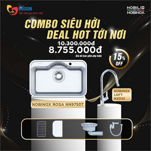 Combo Nobinox Rosa-Loft Inox AISI 304 Cao Cấp